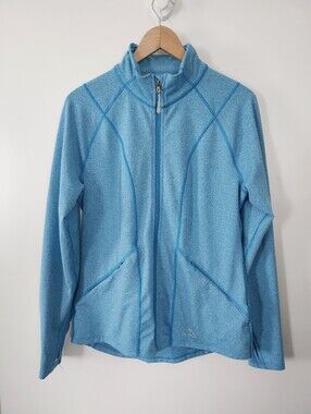 L.L. BEAN Women's Size Medium Full Zip Jacket Sweater Heathered Blue